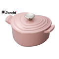 Enameled cast iron cooking pot with special heart-shaped